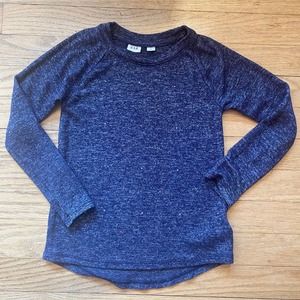 Gap Gapkids Light Soft Knit Top Heather Navy with Rhinestone Accents (Size XS)